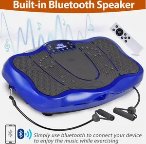 Waver Vibration Plate Exercise Machine Full Body w/Loop Bands for Training Blue vibration  plate stomach  workout  equipment