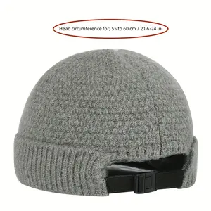 Men's Classic Winter Knit Beanie Hat - 100% Acrylic Ribbed Stretch Fit, Double Knit Thermal Design for Warmth, 21.6-24 Inch Head Size, Multi-Color Options for Casual & Formal Wear, Knit Hat, Formal Headwear, Sleek Headgear, Quality Craftsmanship