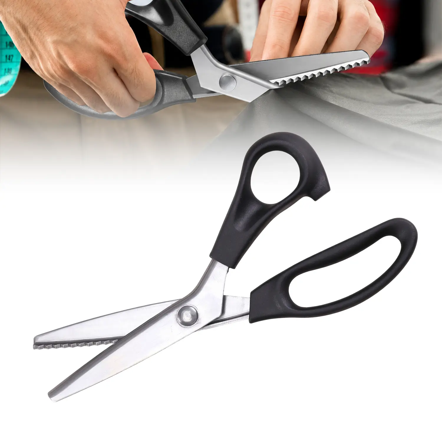 Pinking Shears Comfort Grips Crafts Zig Zag Cut Sewing Scissors, Professional Handheld Dressmaking, Perfect for DIY Crafts, Sewing Accessories and Supplies, Lace, Dressmaking, Sewing & Tailoring - Durable & Sharp, Crafting Sewing Tools, S Sewing Tools