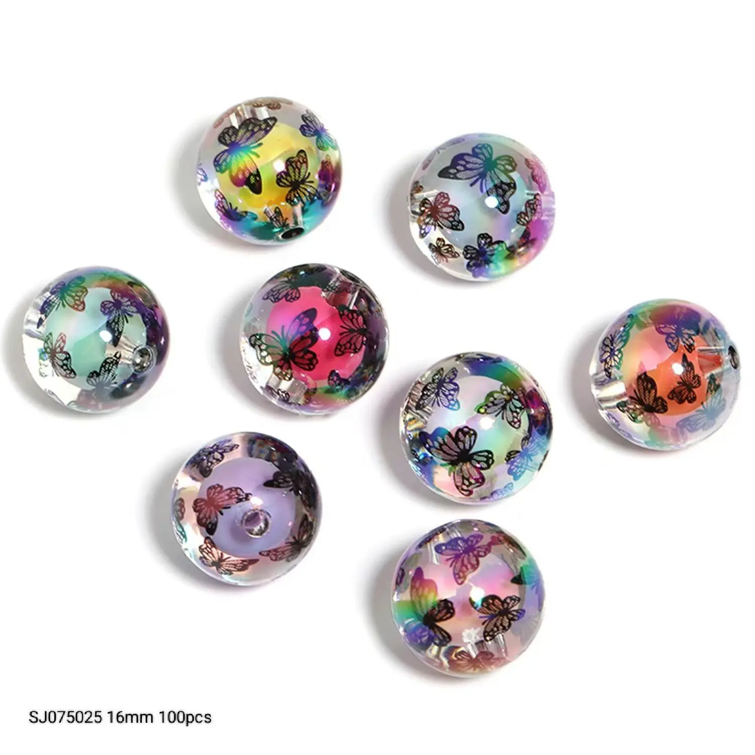 SJ075025 16mm 100pcs Butterfly double-layer bead