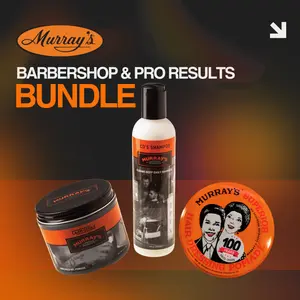 Murray's Barbershop & Pro Results Bundle - Shampoo, Styling Cream & Gel Pomade Set for Men's Grooming Trio - Daily Deep Cleansing, Full Control, Shine Enhancer Haircare Lightweight Lightweight Gentle Gift Haircare