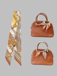 5-Piece Scarf Bag Set for Women, Narrow Scarf with Tie, Hair Accessory Neck Scarf, Fashion Gift Accessories, Ideal for Women