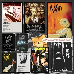 korn 1pc Korn Rock Band Music Poster Anime Movie Music TV Series poster Unframed Art Print Vintage Wall Art Waterproof HD art sticky wall home bedroom aesthetic decoration Gifts For Home Living Bedroom Decor Trendy Room Decoration Easy-To-Apply Gift