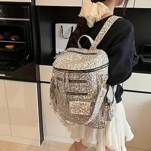 Stylish Leopard Print Backpack for Women - Large Capacity, High-Quality Fabric, Perfect for Travel, School, and Daily Commute, Lightweight with Adjustable Straps and Zipper Closure, School Backpack | Trendy Backpack | Durable Backpac