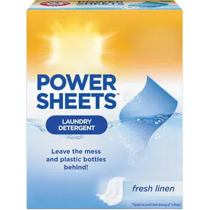 Arm & Hammer Power Sheets Laundry Detergent, Fresh Linen 50ct, up to 100 Small Loads (Packaging may vary)