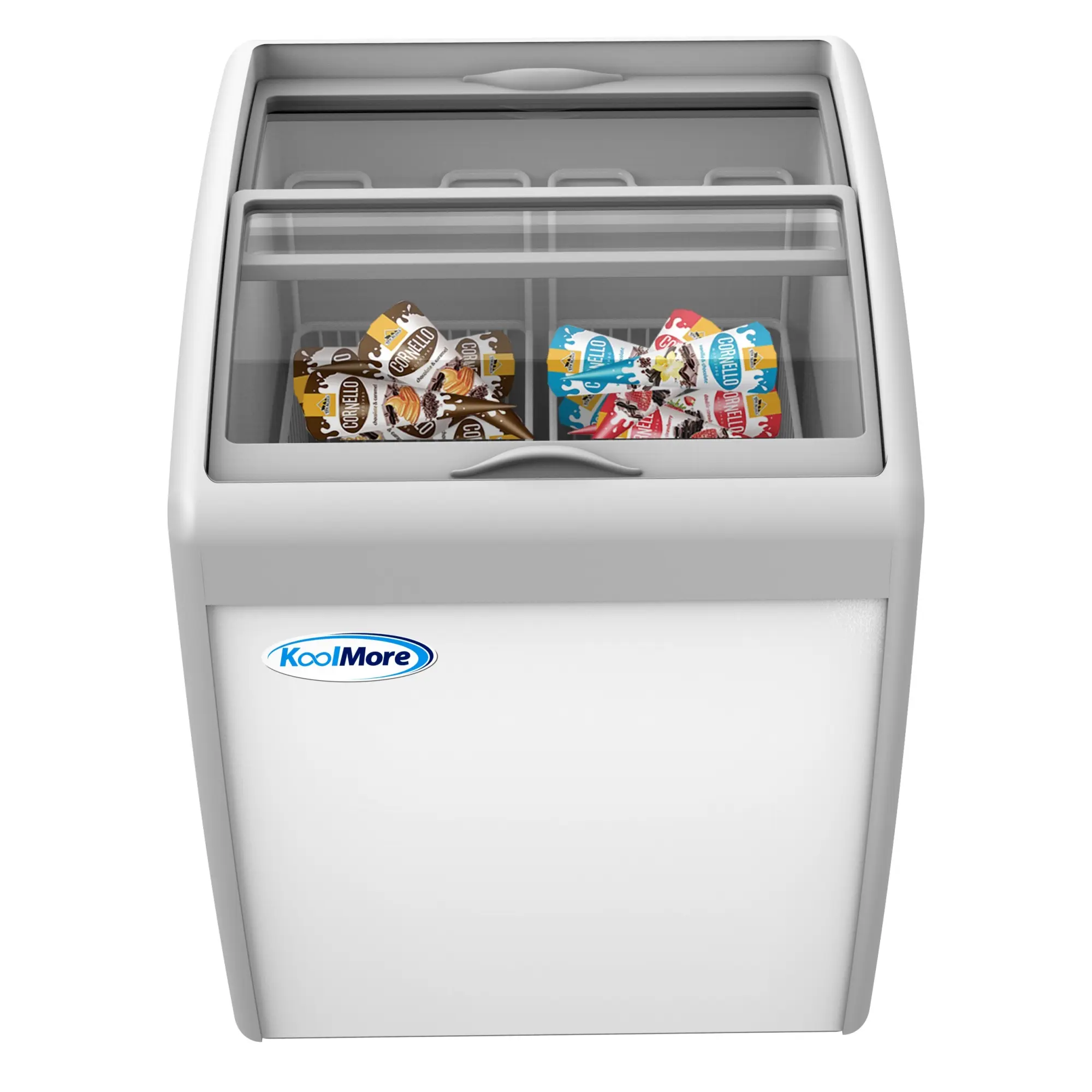 Ice Cream Freezer for Business & Convenience Store, 26 in. Glass Display, 5.7 cu ft. Capacity, Bright LED Lighting, MCF-6C, Entryway