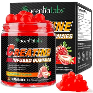 Creatine Gummies for Men & Women - 120 Count, 5000mg Creatine Monohydrate, Boosts Strength, Mass, Endurance & Focus, Muscle Builder & Pre-Workout Supplement