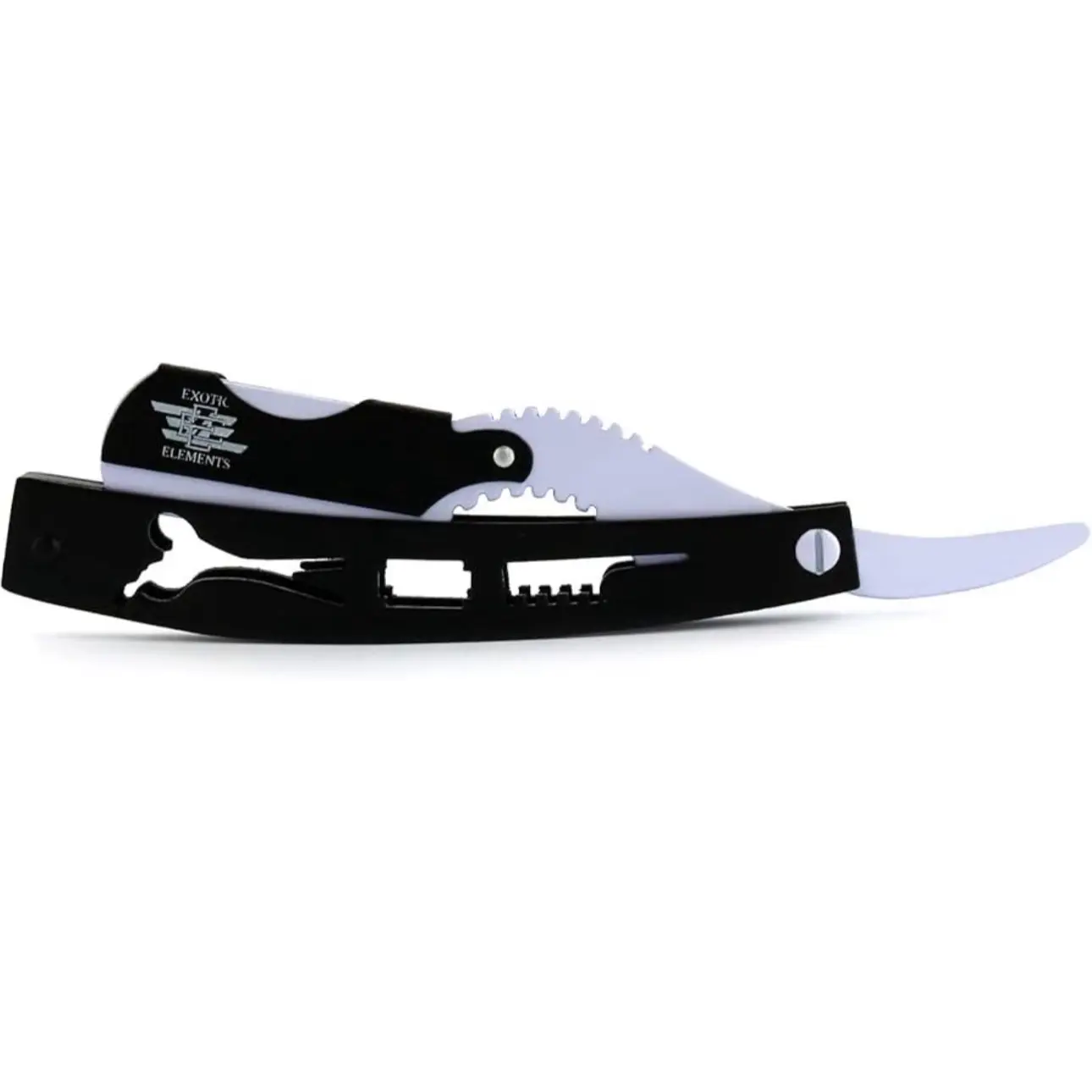 Barbershop Salon Straight Edge Razor Knife Razor Men’s Shaving Knife Trimming Grooming Shape-Up Black and White
