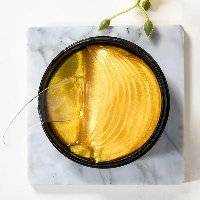 24K Gold Moisturizing Eye Mask - 60pcs Set with Hydrogel Technology, Triple Collagen Matrix, 24K Bio-available Gold Delivery System, Alcohol Free, Unisex - Hyaluronic Skincare Brightening