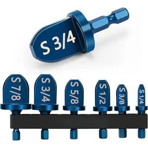 Air Conditioner Copper Tube Expander Swaging Tool, Copper Pipe Exppander Boring Drill Bits, HVAC Repairing Kit with 6 Different Drill Bits Size 1/4'', 3/8'', 1/2'', 5/8'', 3/4'', 7/8''Quesear