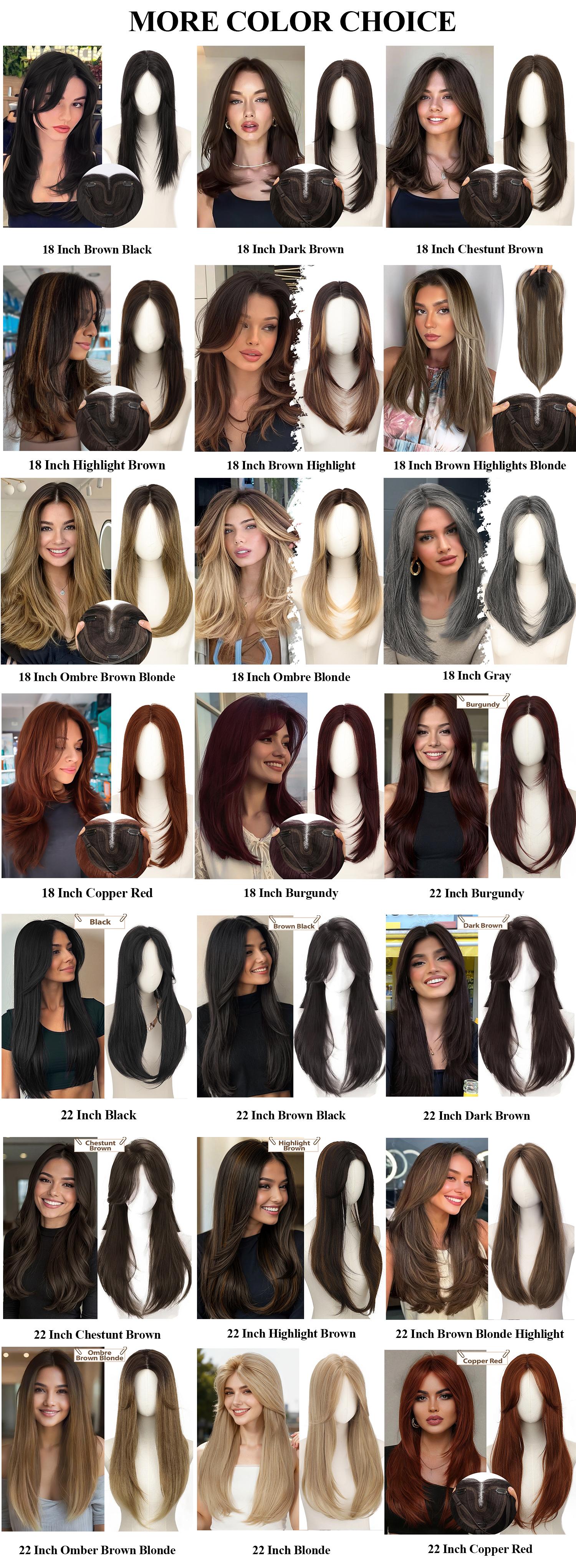 ONLYCUTE Hair Topper 22 inch Slightly Layered Synthetic Extensions No Wig Cap Required Large Piece Natural Invisible Add Volume Length for Women #summervibes