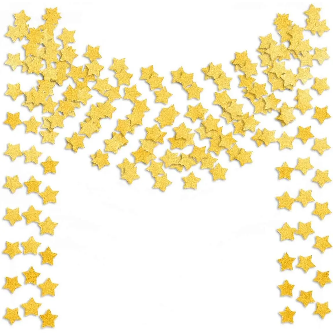 6 count  Glitter  Paper Garland Twinkle Bunting Banner Hanging Decorations for Christmas Birthday Party Golden Sparkling Stars for Bridal Showers Wedding  Shower Holiday Supplies (50 )