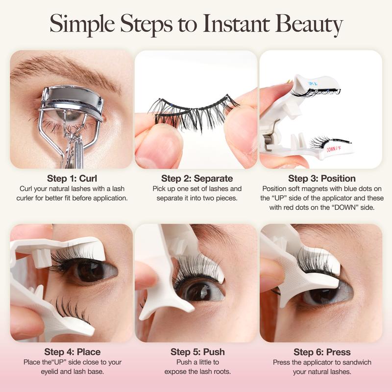 Lashview Soft Magnetic Lash Kit with Applicator No Glue or Eyeliner Needed, Lightweight Natural Makeup Eyelashes