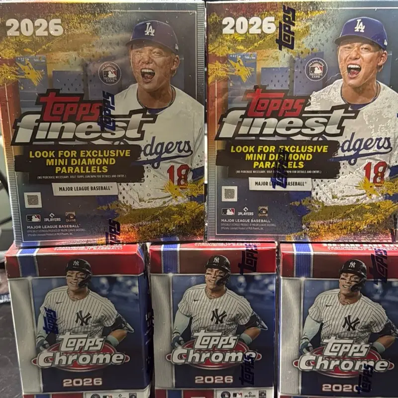 8/9- 5 BOX Baseball Sports Card Break - Topps Finest Mega Box (2 Boxes), Topps Chrome Value Box (3 Boxes), Pick Your Team, Trading Cards, Collectibles pt.1, Sports Trading Cards