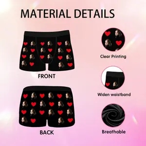 Personalized Face Boxers, Custom Photo Underwear, Gift for Him