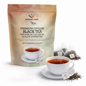 Premium Ceylon Black Tea | 60g (2.12 oz) – 30 Pyramid Tea Bags | Whole Leaf Ceylon Tea from Sri Lanka (Ceylon) | Bold & Bright Flavor with Delicate Hints of Fruit & Spice | Fragrant Tales