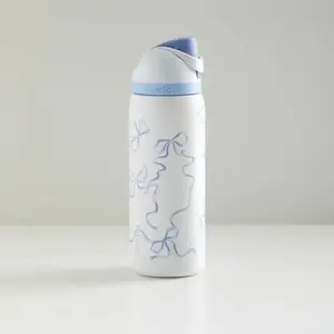 Owala 32oz Water Bottle Freesip Tied and True Blue Bows Limited Edition Drinkware for Picnics and Outdoor Activity Stylish Flasks Mug Tumbler Bottled Portable