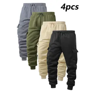 Winter Men's Casual Fleece-Lined Drawstring Ankle Pants - Versatile New Design, Thick Warm Solid Color Simple Style for Everyday Wear big outfit cotton hoodie timeless holiday fashion mechanic  jacket  outfits cl menswear ose-fitting pocket corduroy shirt