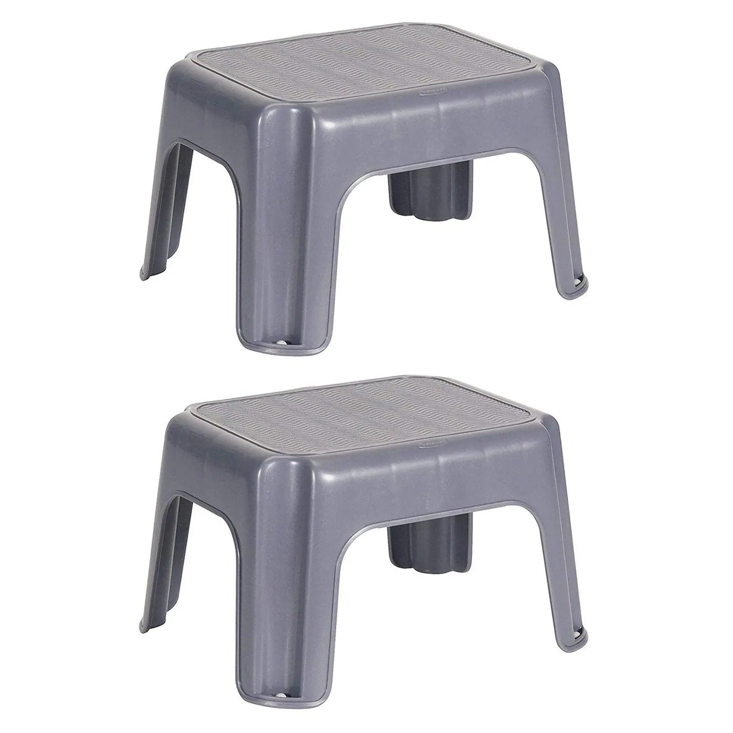 Rubbermaid Durable Roughneck Plastic Family Sturdy Step Stool, Gray (2 Pack) Rubbermaid Durable Roughneck Plastic Family Sturdy Step Stool, Gray (2 Pack)