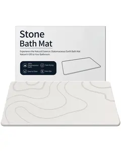 Stone Bath Mat Diatomaceous Earth Non-Slip Shower Mat Quick Drying Absorbent 23.5 x 15 Sandstone Elegant Modern Design Easy Clean