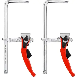 Ratcheting Table Clamp, Quick Release Clamp For MFT and Guide Rail System, Bar Clamp with 7 7/8" Capacity x 2 3/8" Throat Depth, 530 lbs Clamping Force - 2 Pack