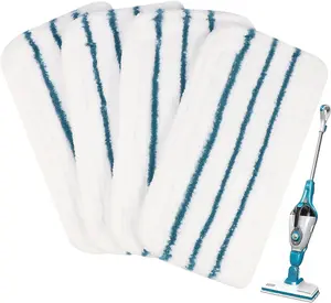 4 count Replacement Pads Accessories Compatible with  Steam Mop SM1600, SM1610, SM1620, HSM13E1, HSMC1300FX, HSMC1321, HSMC1321APB, HSMC1361SGP, BDH1855SM, BDH1760SM, SMP20 Mop Pads