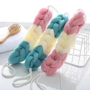 3Pcs Long Bath Loofah Back Scrubber, Exfoliating Body Washcloth for Adults, Deep Cleansing Shower Sponge for Dead Skin Removal, Back Scrubber with Hanging Loops