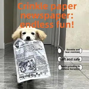 Pet dog sound toy, durable and chewable, self-entertaining boredom buster, sound newspaper crinkle paper toy supplies