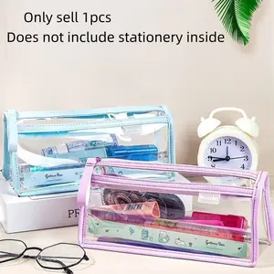 Transparent Pen Bag for School Start Season, Pencil Bag, Large Capacity Waterproof Organizer, Portable Exam Bag for Students, Office Use, Gift Idea