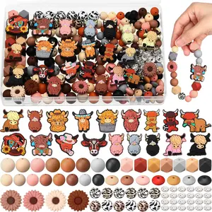 302 count  Beads Set Beadable Pens Kit Highland Cow  Focal Beads for Pens  Making,Bracelets,DIY Crafting.