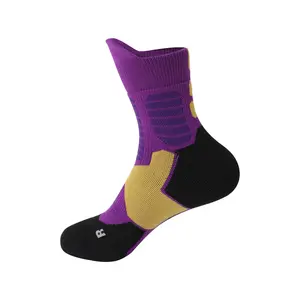 2026Performance Basketball Crew Socks for Men & Women - Thickened Terry Sole, Non-Slip, Breathable & Moisture-Wicking, Ideal for Basketball, Soccer & Fitness (2 Pairs/Pack)