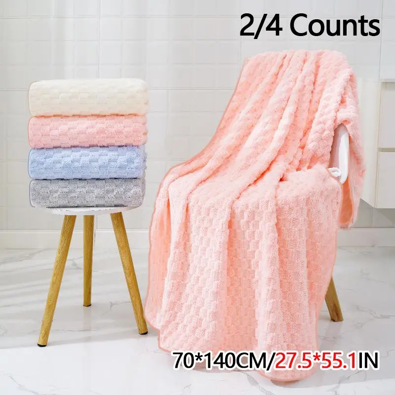Soft Microfiber Bath Towel Set, 4-Count Colorful High-Absorbency, Super Absorbent Towels, Fast-Drying and Water-Absorbent, Suitable for Beaches, Travel and Daily Comfort, Multifunctional Towel, Best Bath Towels