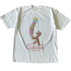Curious George Little Monkey T-Shirt, Animal Tee, Cartoon Tshirt, Gifts Shirt, Unisex Vintage Graphic Tees Gothic Grunge Emo Scene Amity Affliction Style Clothes Men Women Streetwear Summer