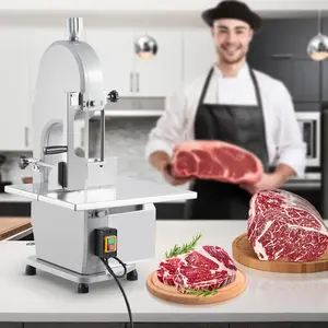 Garvee 1500W Electric Bone Saw Machine, Meat Cutter with 0.16-7.9 Inch Cutting Thickness, 19.3" x 15" Table Sawing for Chicken Fish Trotter Beef, Equipped with 6 Saw Blades