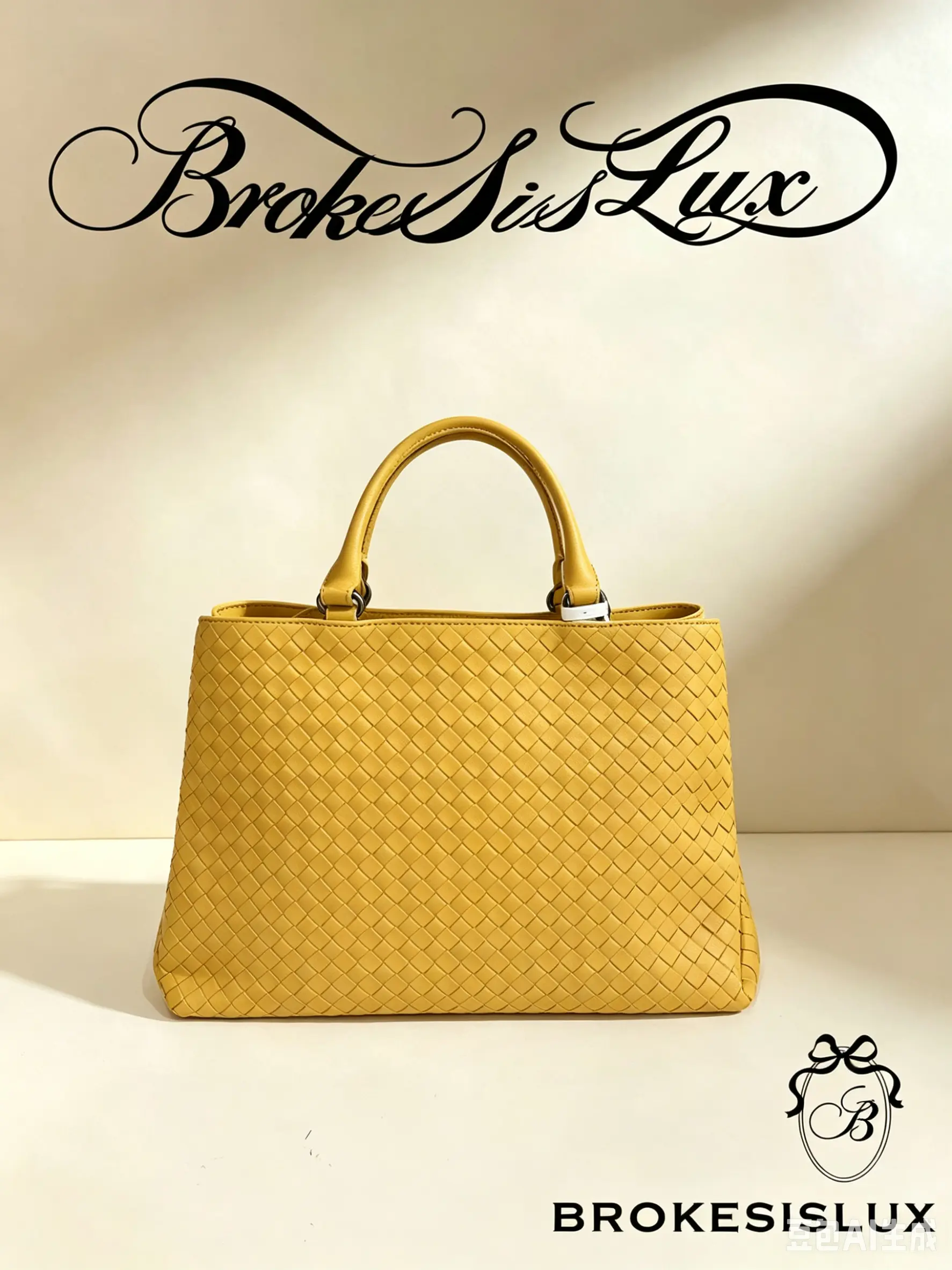 Pre-owned Bottega Veneta Yellow Intreccio Leather Top Handle Tote Bag