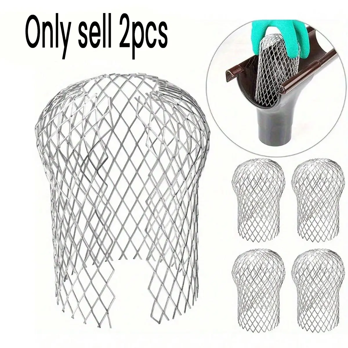2-Pack Heavy-Duty Gutter Guards, Leaf & Debris Catcher, Easy Install, Durable Mesh Design, Residential/commercial Use, Property Maintenance