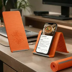 Flexible Silicone Aluminum Phone holder stand, Bendable Rollable Foldable Design, Universal Multi-Angle Adjustable Anti-Slip Desktop Stand Mount for Phone Tablet Laptop, Freely into Any Shape Portable Ergonomic Holder Universal Fit, Home Office Travel Use