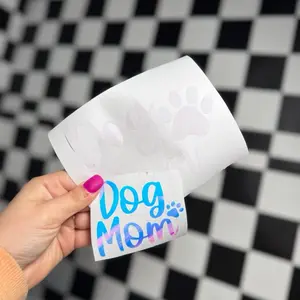 Dog Mom Car Decal - Personalized Name Sticker in Your Chosen Color - Vinyl Material - Ideal for Customizing Surfaces - Enhance Your Space with a Unique Touch