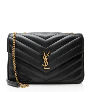 Pre-owned Yves Saint Laurent Lambskin Shoulder Bags Saint Laurent Matelasse Monogram LouLou Large NM Shoulder Bag