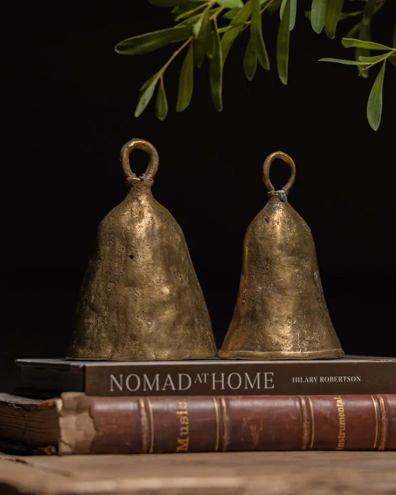 Vintage African Brass Cow Bell