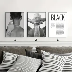 Black Man And Woman Art Posters Premium Quality Hand Printed Artwork 8x12 12x18 16x24 24x36 27x40 Inch Vintage Decor For Room Ornaments