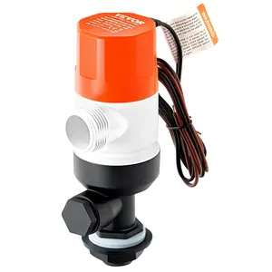 VEVOR Livewell Pump for Boat 12V 1100GPH Livewell Aerator Pump Straight 2 Inlets