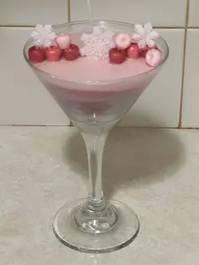 Frosted Cranberry Martini Glitter Candle