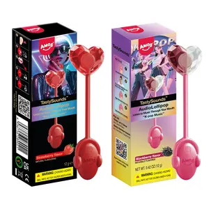 AMOS TastySounds Audio Lollipop Candy Gift – Heart-Shaped Music Lollipop, Sweet Strawberry & Berry Flavors, Cute Tech Candy, Romantic Creative Gift, Individually Wrapped Surprise-8