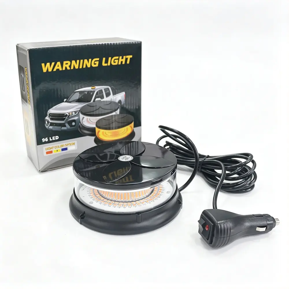96LED Multi Mode LED Amber Beacon Light, Flashing Emergency Strobe Lights, Magnetic Mount Rooftop Heavy Duty Safety Warning Light for Trucks Tractors Golf Carts UTV & ATV Cars