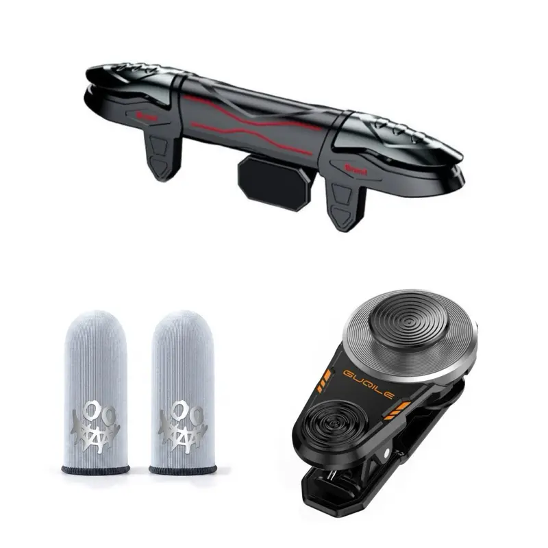 Mobile Gaming Triggers, 4-Finger Integrated Controller with Mechanical Tactile Clicking, Auto High-Sensitivity Capacitive Mapping Gaming Grip for iPhone & Android PUBG/Call of Duty/Valorant