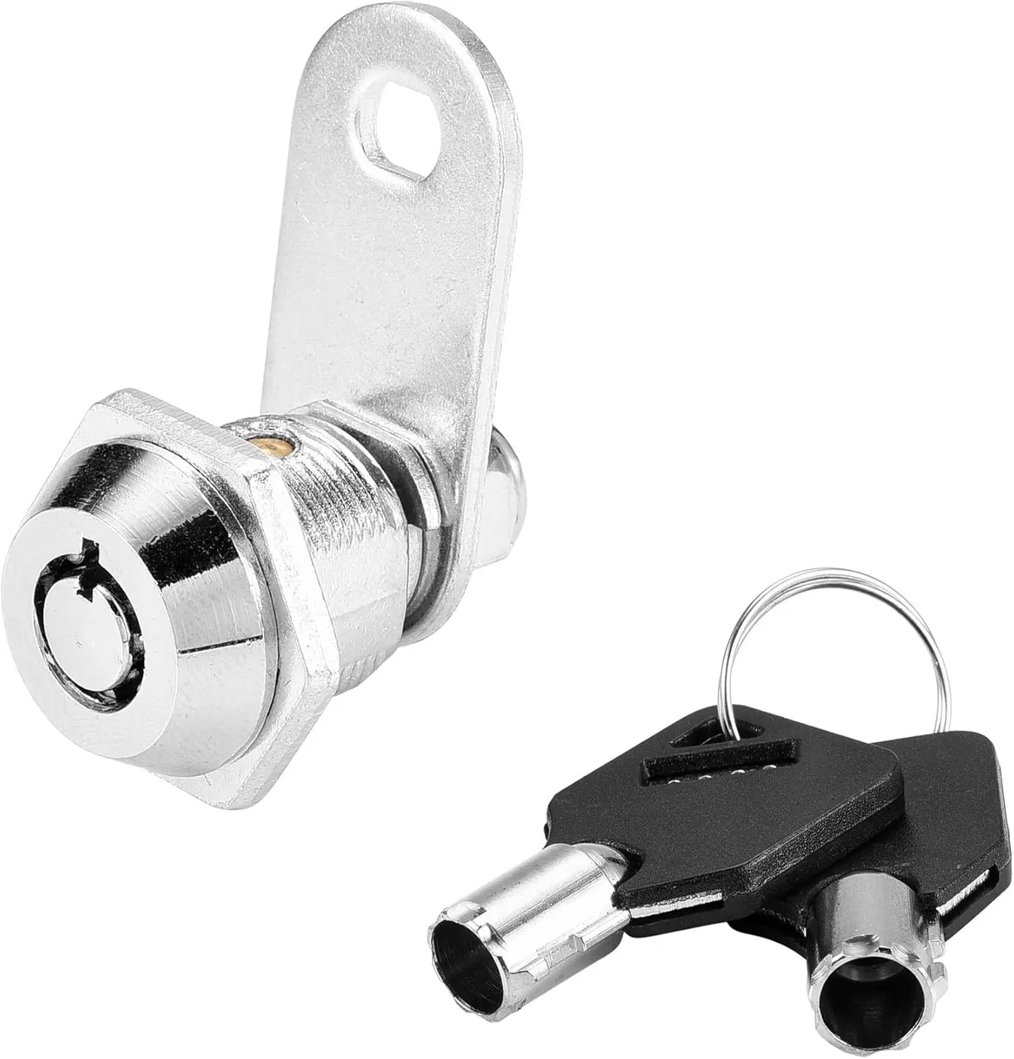 Chrome-Plated Zinc Alloy Waterproof Tubular Cam Lock (1 Pack) - 5/8" Keyed-Different Cylinder with Keys, Easy-Install Box Lock for Drawers/Cabinets, Filing Cabinets, Toolboxes