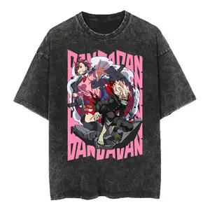 Anime DanDaDan Graphic Print Summer Vintage Washed Men Women Fashion2Cotton T-shirt Streetwear Hip Hop Y2K Tee Oversized New Top