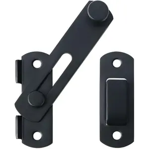 4 inch Flip Latch Gate Latches, Safety Door Lock for Barn Wood Fence Sliding French Doors, Heavy Duty SUS304 Stainless Steel Gate Hardware Matte Black