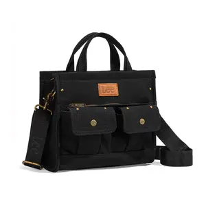 Lee Canvas Work Tote Bag for Women Multi Pocket Shoulder Bag-Christmas Gift